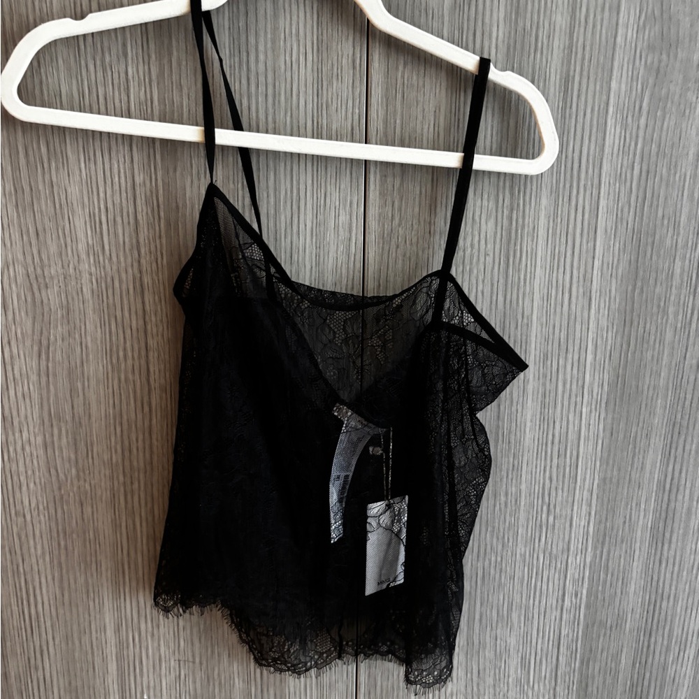 Mango Black Lace Cami Top
